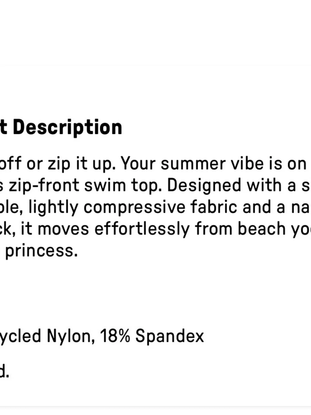 Fabletics Black Swim Crop Top & Shorts Set with Neon Orange Zip